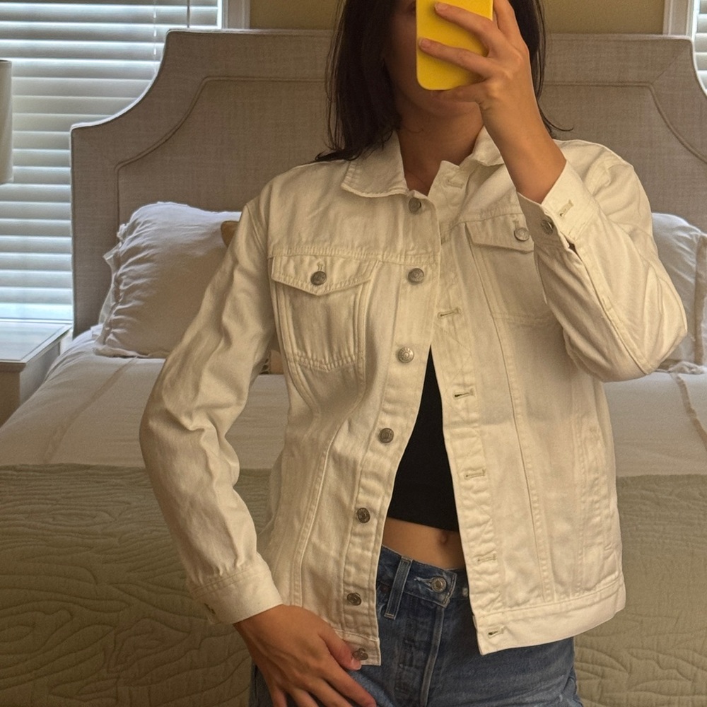 Madewell white denim jacket